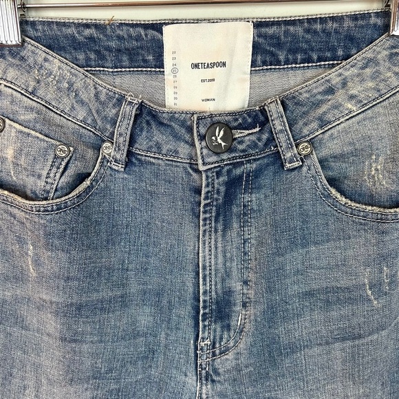 One Teaspoon Distressed Freebird II Skinny Jeans 25 - Picture 5 of 11